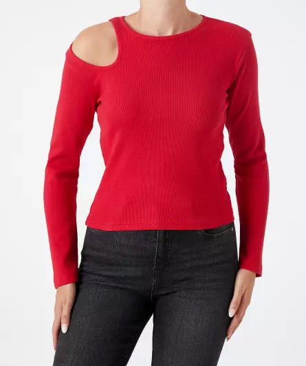 Shirt met lange mouwen met cut-out