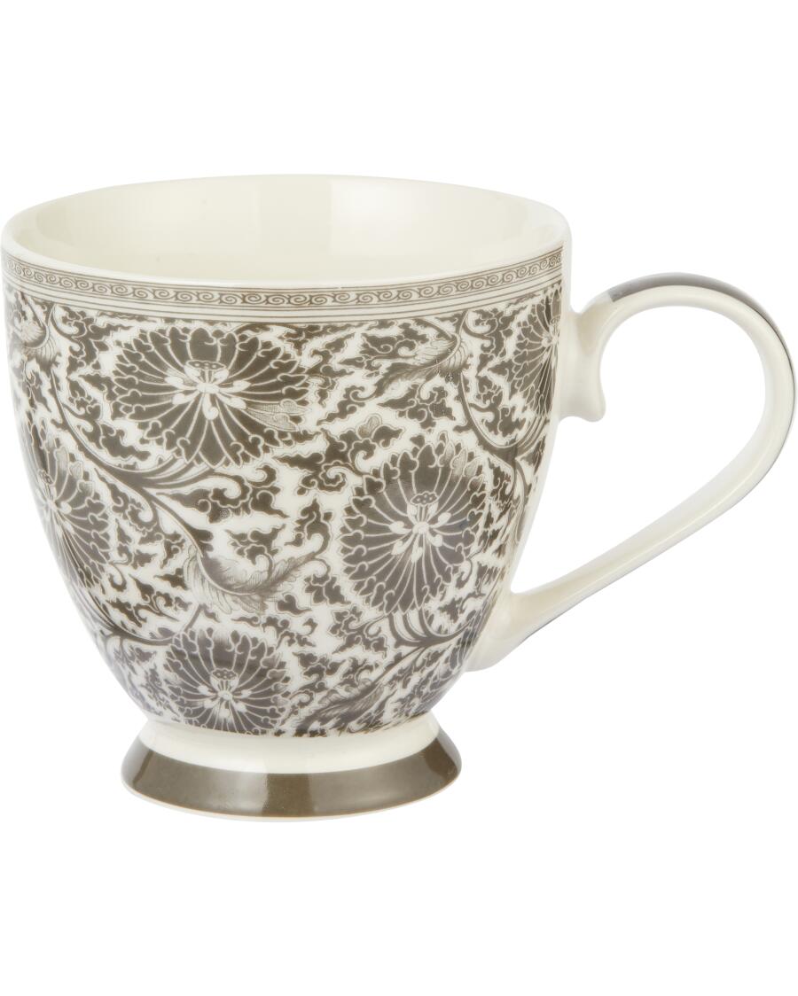 Gemusterte Kaffeetasse grau