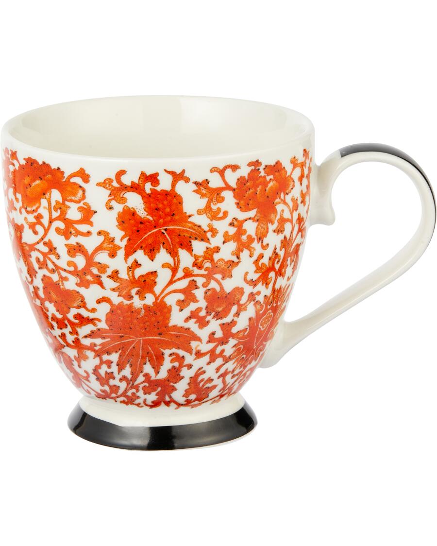 Gemusterte Kaffeetasse rot