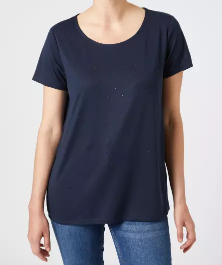T-Shirt mit Strasssteinen