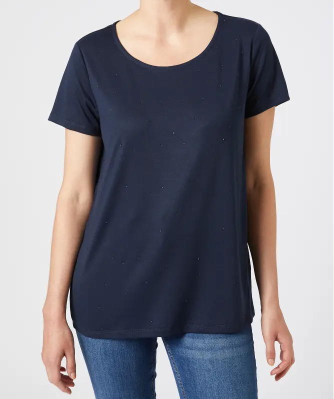 T-Shirt mit Strasssteinen