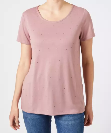 T-Shirt mit Strasssteinen