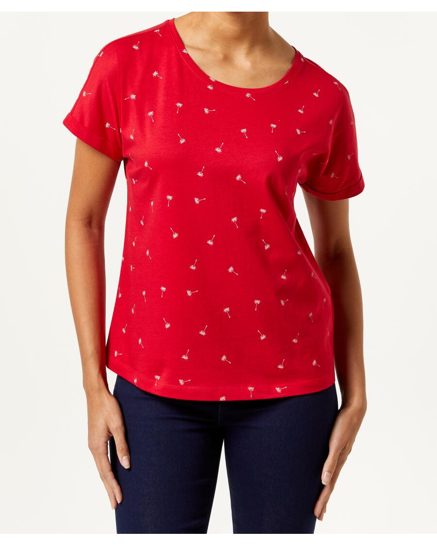 T-shirt Paardenbloem rood bedrukt