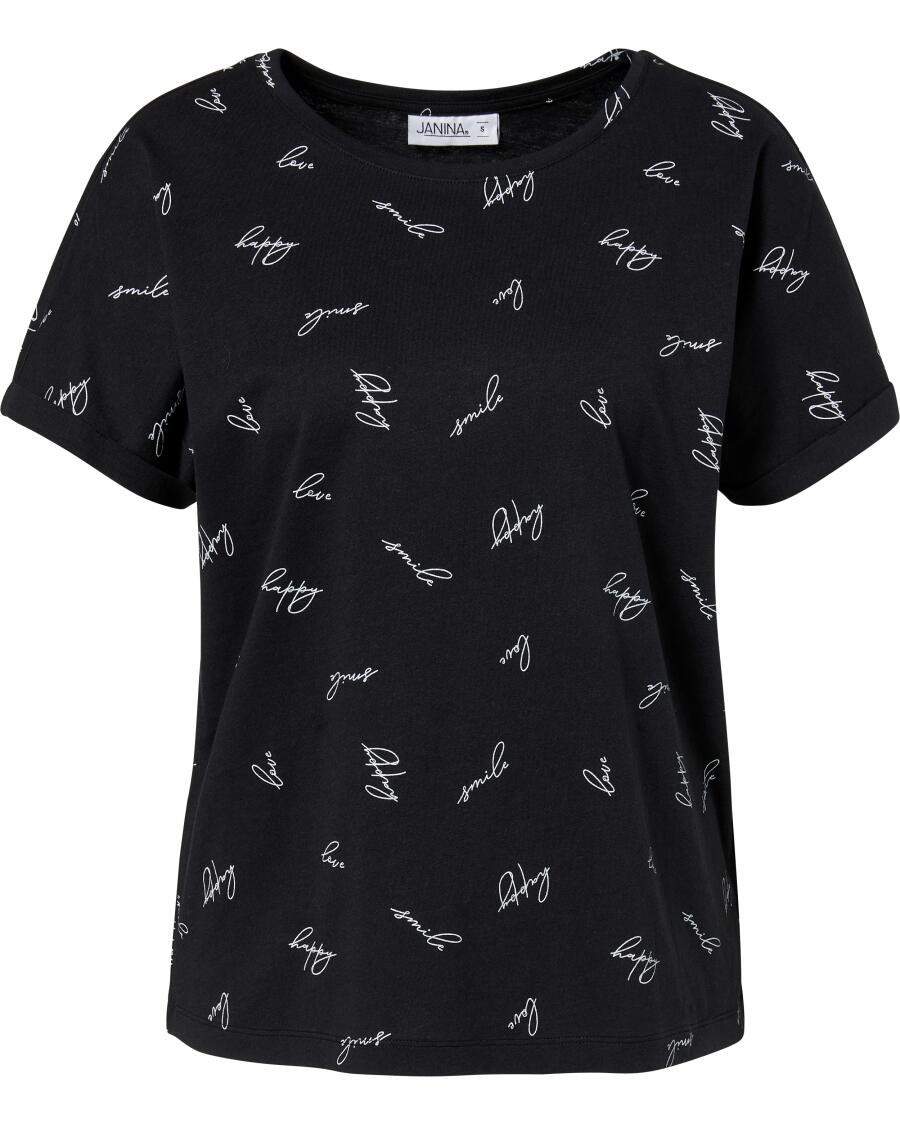 T-Shirt z napisami Janina, okrągły dekolt