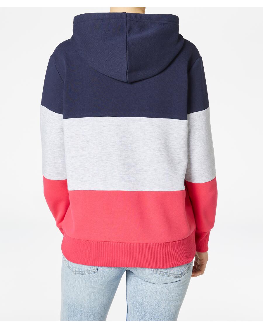 Sweter z kolorowymi wstawkami Janina, kaptur