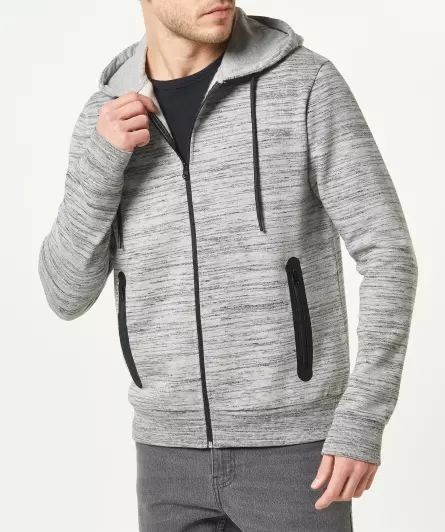 Sport-Sweatjacke in Melange