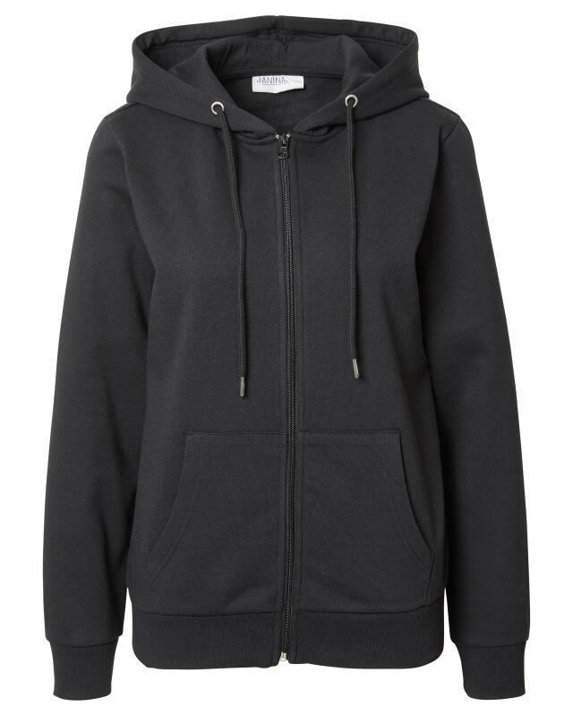 Casual zip-up sweat jacket for women, black (KiK Legere Sweatjacke (schwarz)) — KiK, authentic German product in Morocco