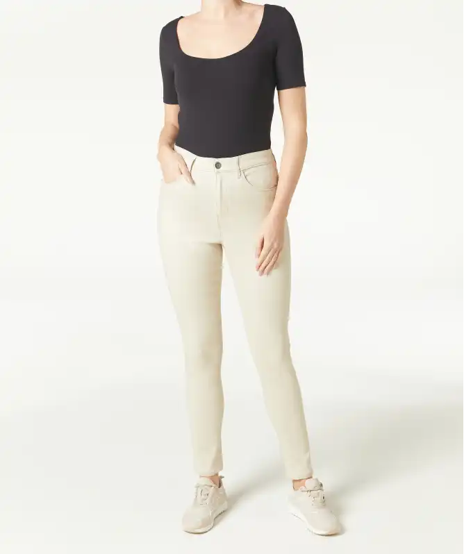 Effen broek van keperstof