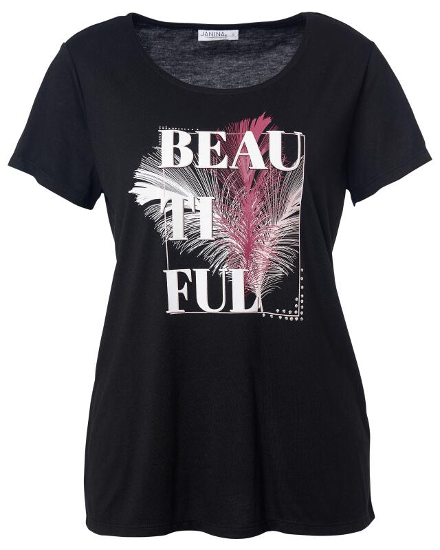 تيشيرت بحجارة الستراس للنساء، أسود (KiK T-Shirt mit Strasssteinen (schwarz)) — KiK, منتج ألماني أصلي في المغرب
