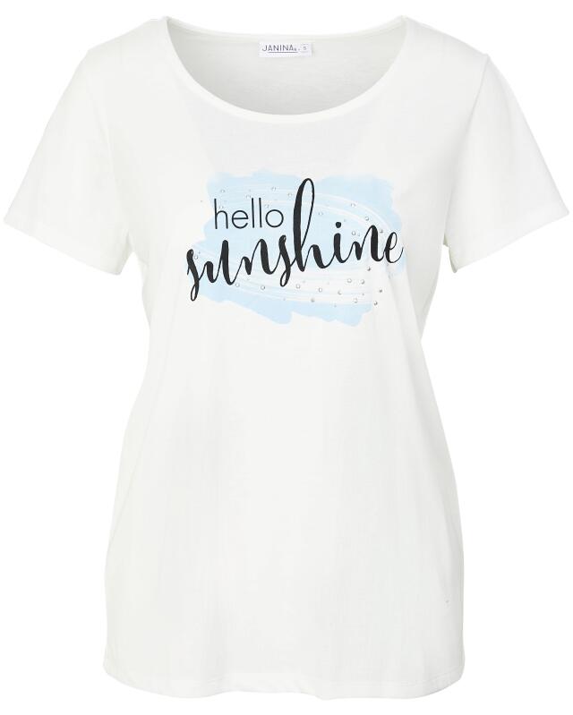تيشيرت بحجارة الستراس للنساء، أبيض (KiK T-Shirt mit Strasssteinen (weiß)) — KiK, منتج ألماني أصلي في المغرب