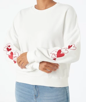 Sweatshirt mit Stickereien