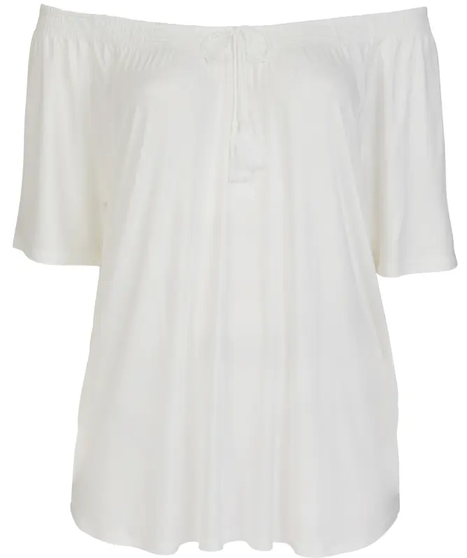 Einfarbiges Carmenshirt