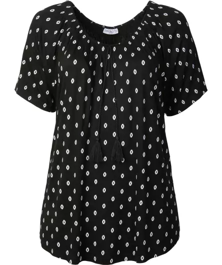 Carmenshirt mit kurzen Ärmeln