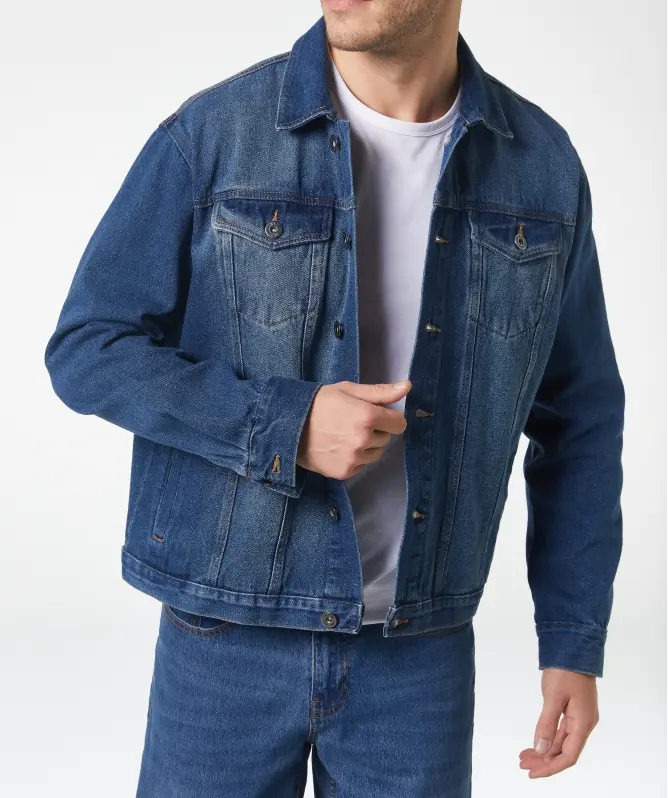Jeansjacke mit Waschungseffekten