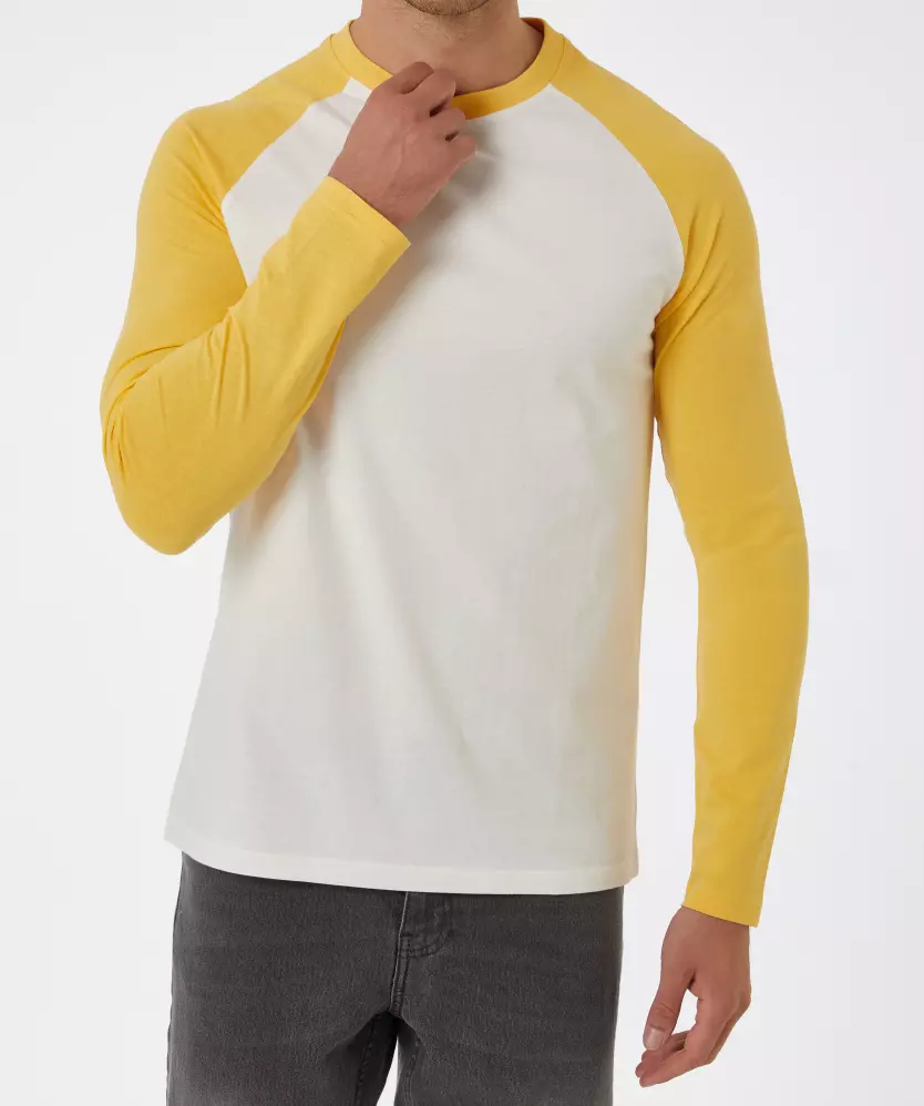 Zweifarbiges Langarmshirt X-Mail, Rundhalsausschnitt