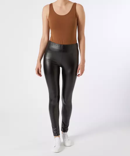 Zwarte legging van imitatieleer
