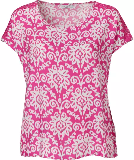 T-Shirt mit Spitzeneinsätzen