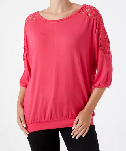 Shirt met gehaakt kant