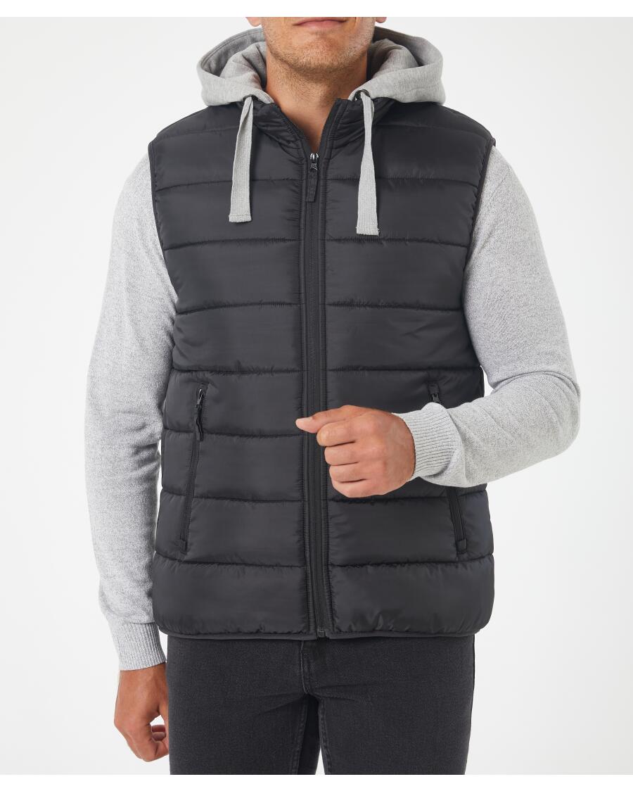 Sport-Weste mit Sweatkapuze schwarz