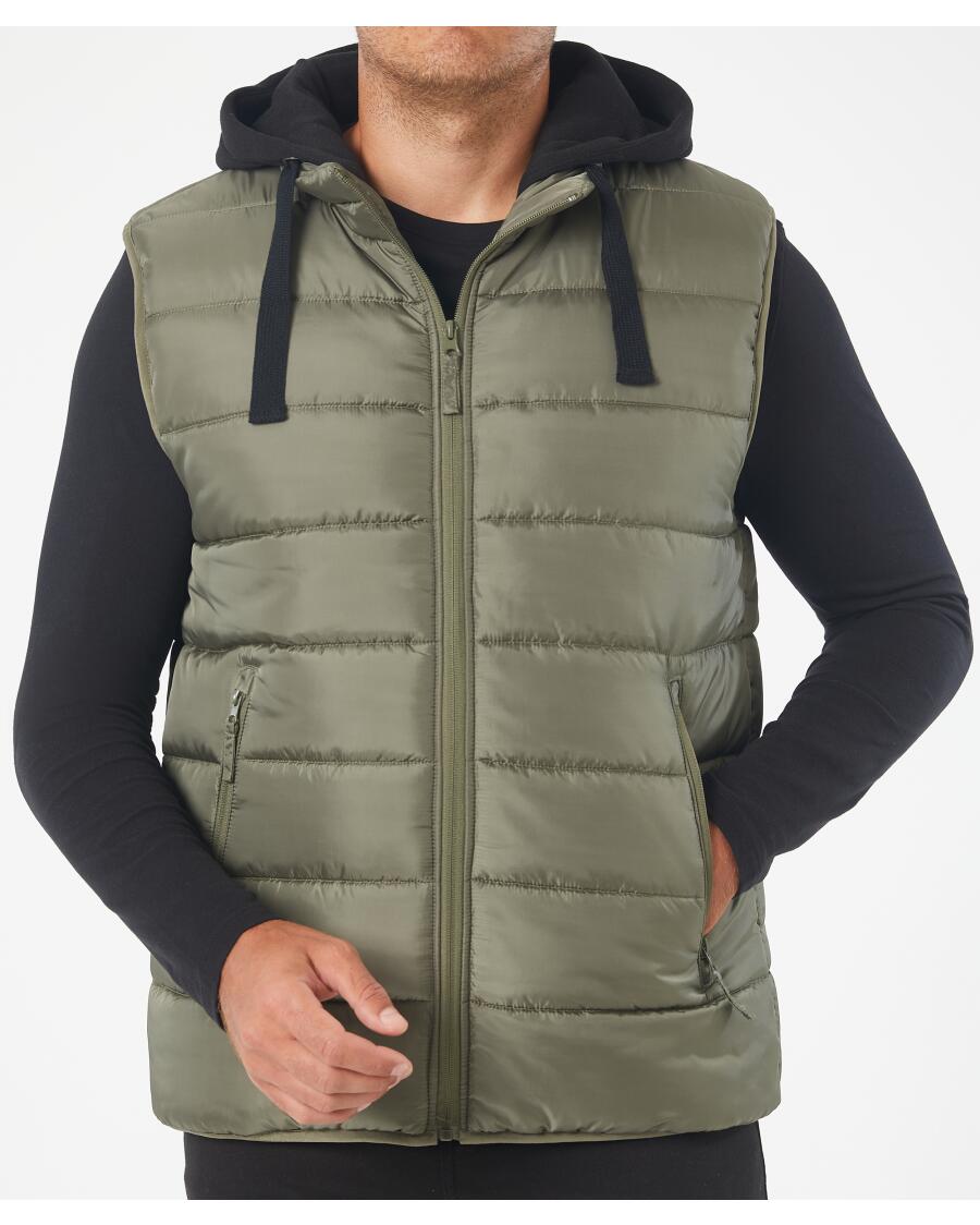 Kamizelka sportowa z kapturem khaki