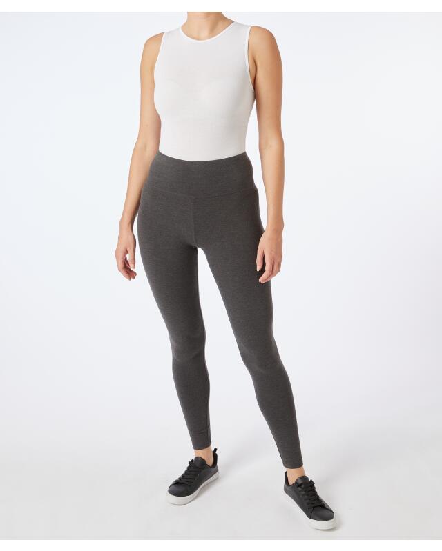 Leggings with wide waistband for women, anthracite marl — KiK, authentic German product in Morocco