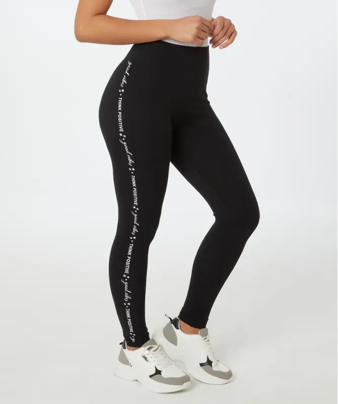 Legginsy z elastycznym pasem w talii
