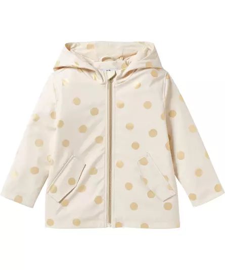 Gepunktete Regenjacke