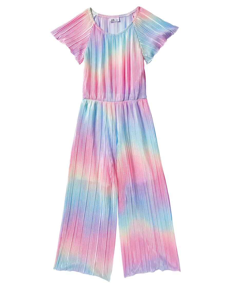 Plissee-Jumpsuit regenbogenfarben