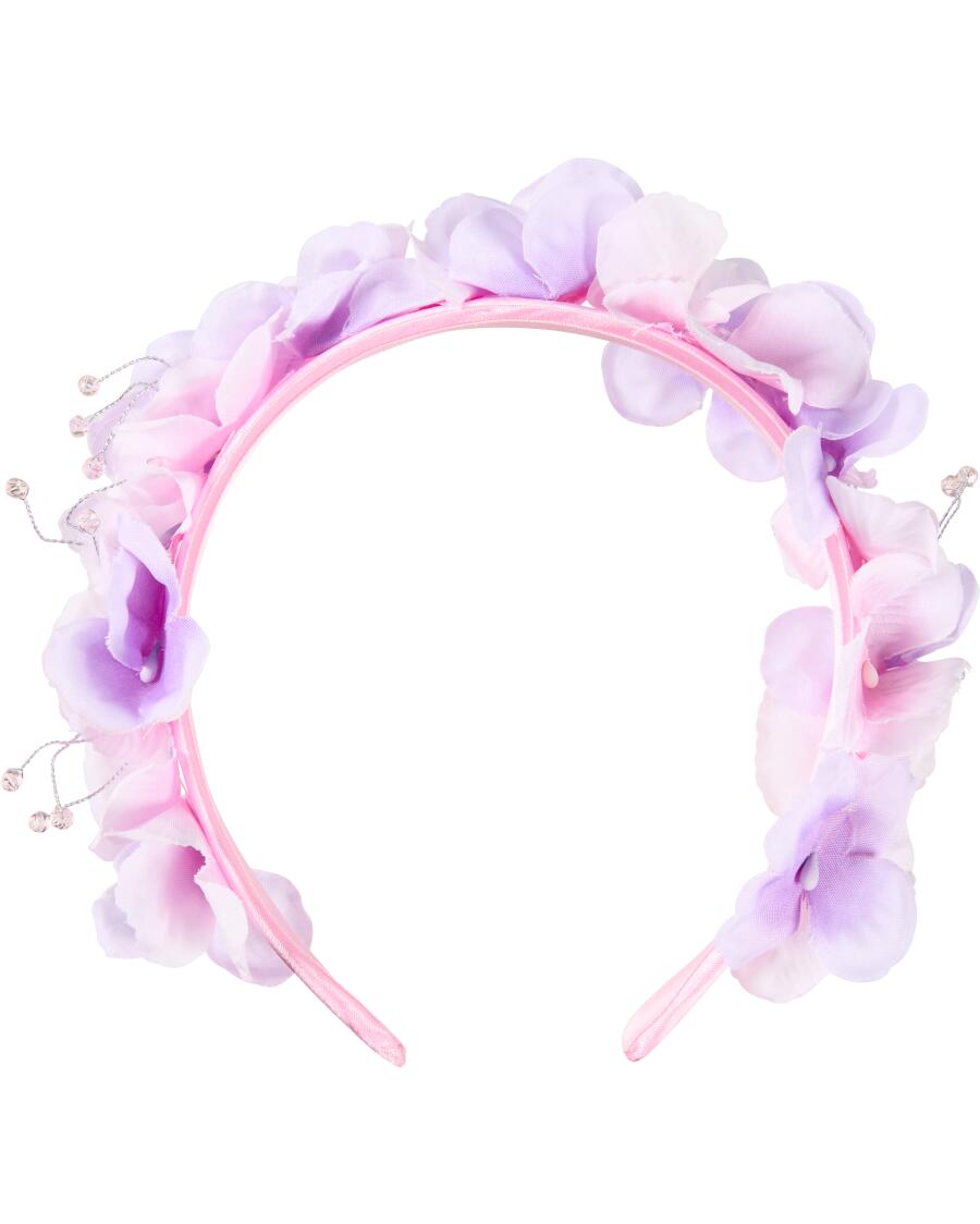 Haarband met bloemen roze