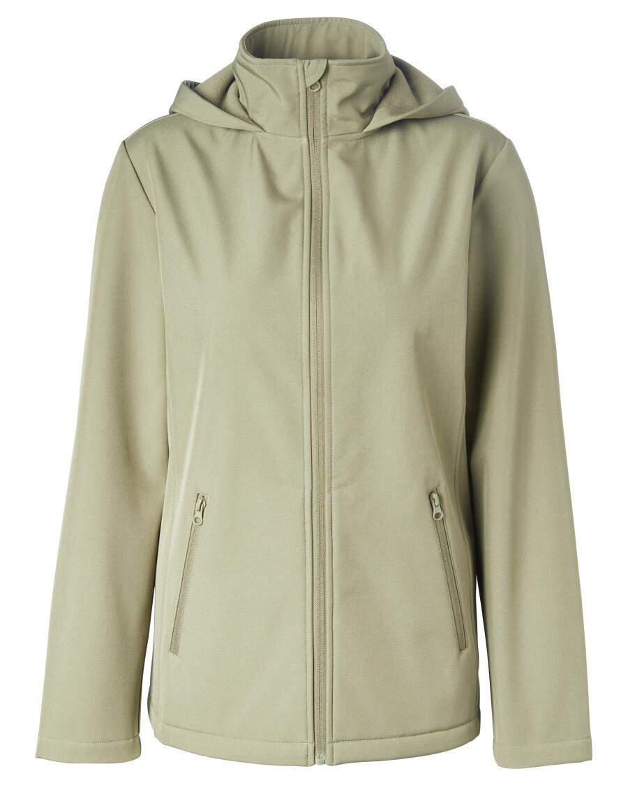 Kurtka softshell w kolorze khaki Janina, ocieplenie polarem