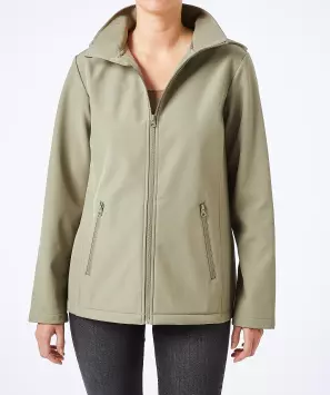 Khaki gekleurd softshell jack