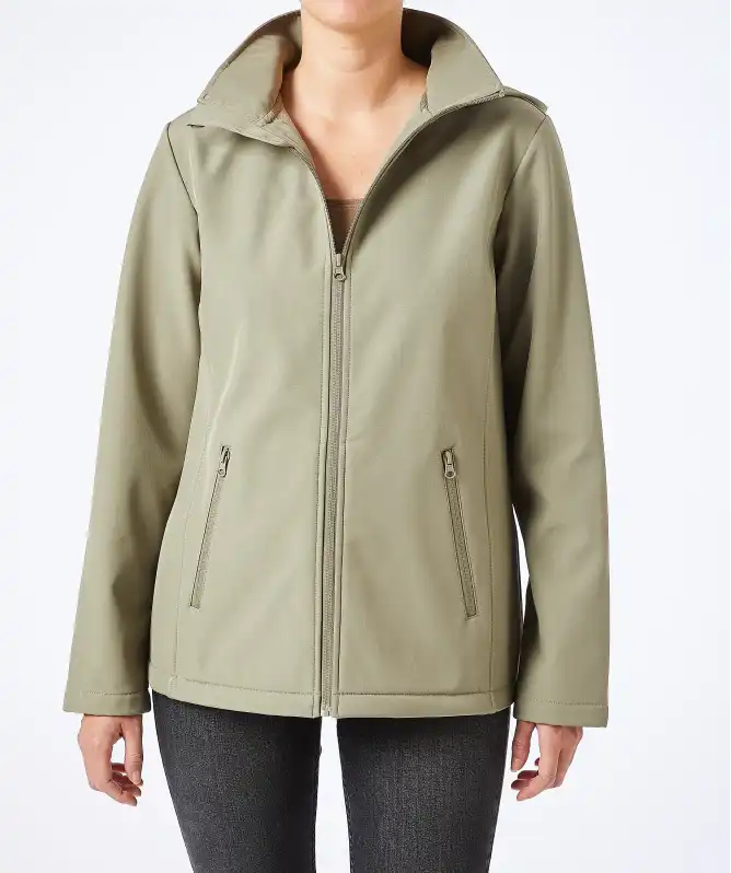 Khakifarbene Softshelljacke