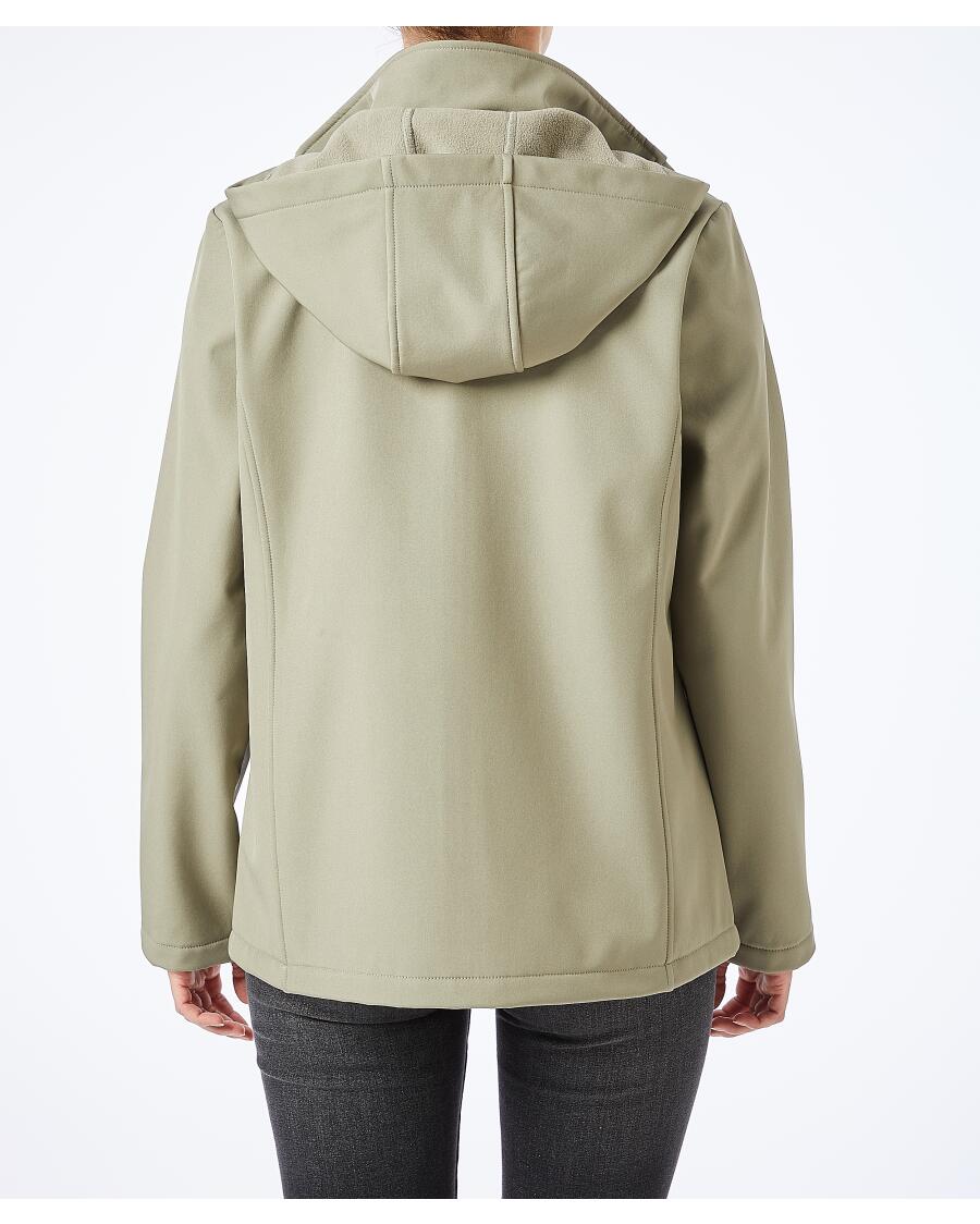 Kurtka softshell w kolorze khaki Janina, ocieplenie polarem