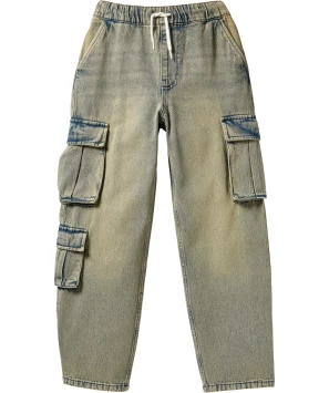 Cargo jeans met waseffecten