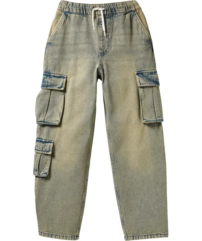 Cargo jeans met waseffecten