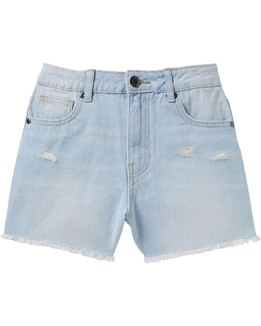 Jeans shorts met een lichte wassing licht denimblauw