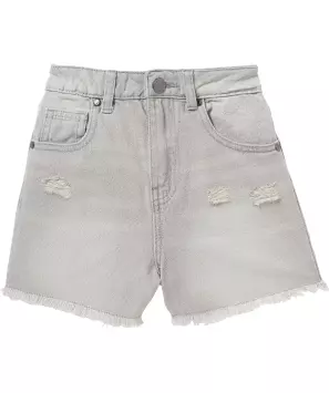 Denim shorts met destroyed effecten