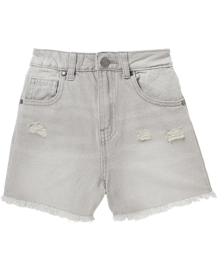 Denim shorts met destroyed effecten denim grijs
