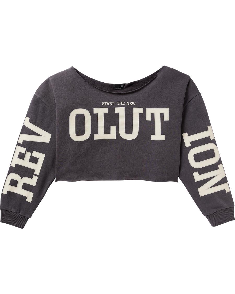 Cropped sporttrui donker grijs