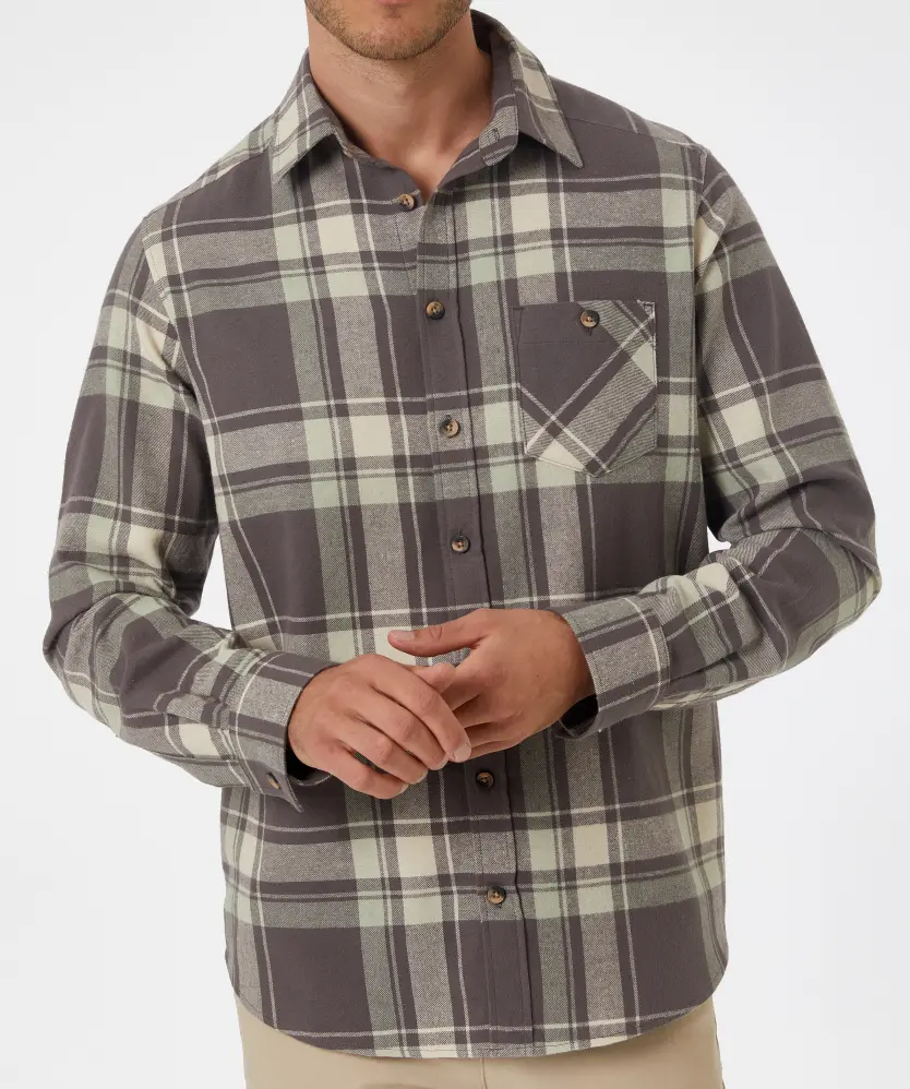 Flanellhemd aus Baumwolle X-Mail, Hemdkragen