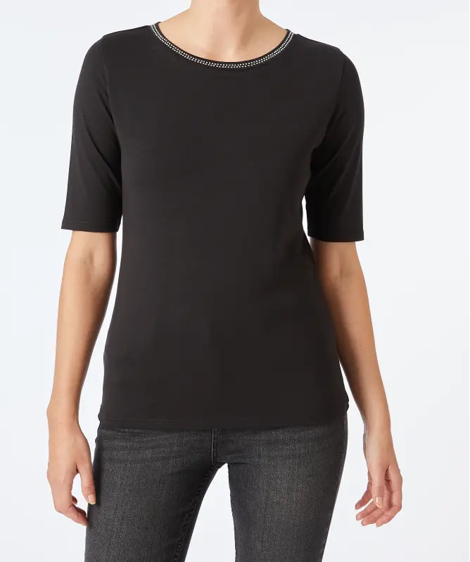 T-Shirt mit Strasssteinen