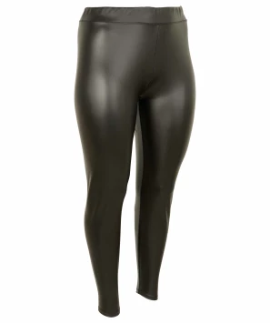 Schwarze Kunstlederleggings