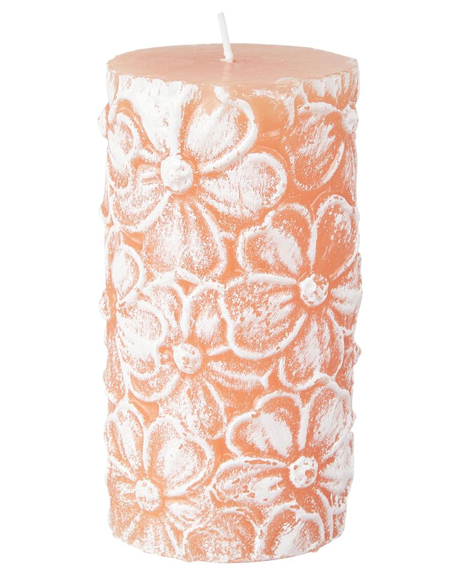 Stumpenkerze Frühling hellorange