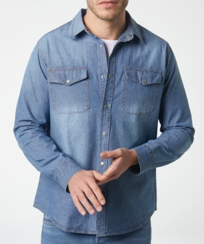 Casual denim overhemd