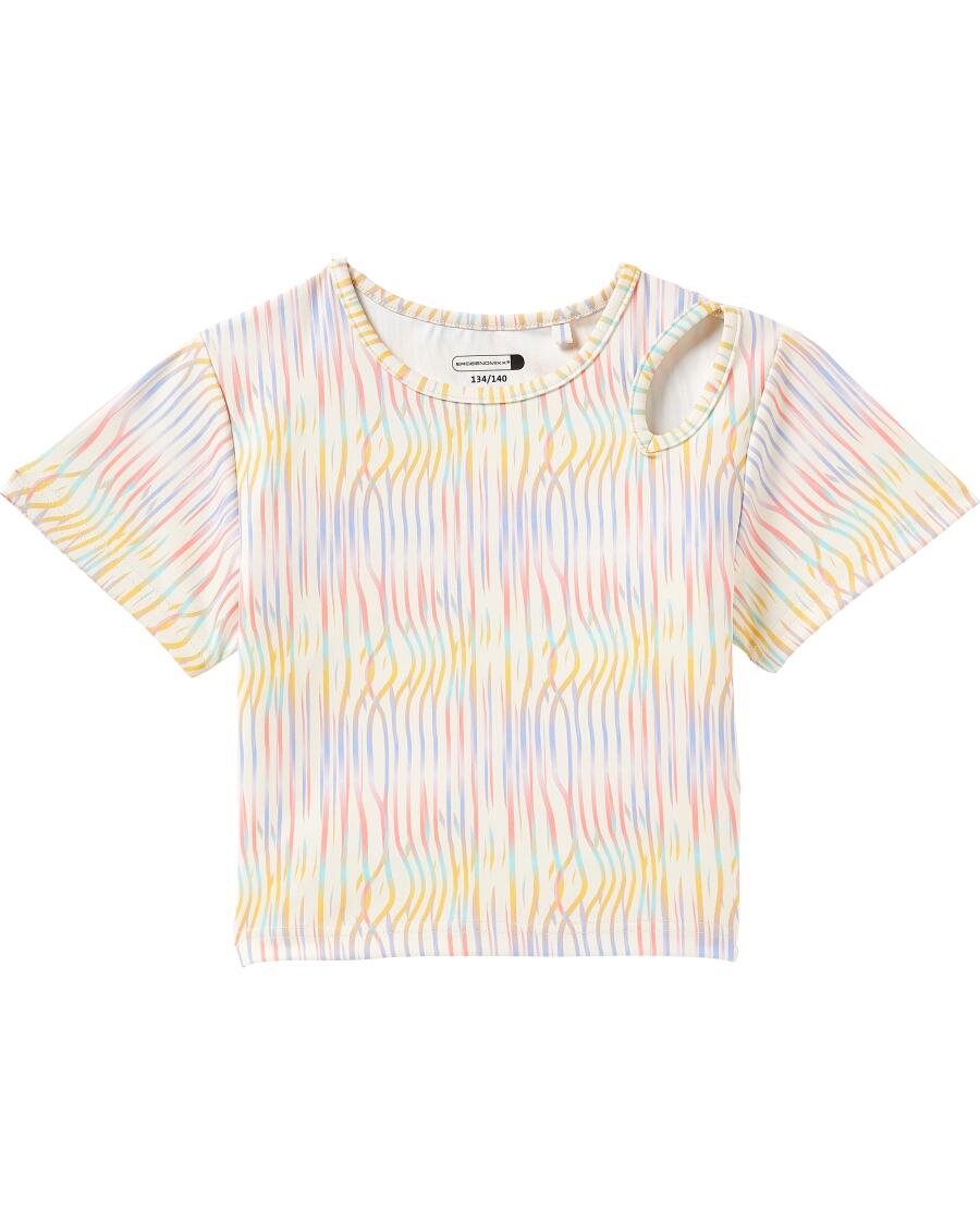 Sport-Shirt cropped regenboogkleuren
