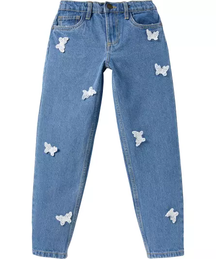 Jeans mit Schmetterlingen