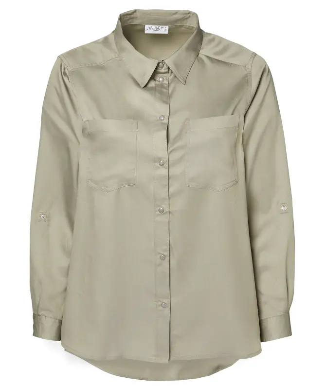 Bluse mit Vokuhila-Saum