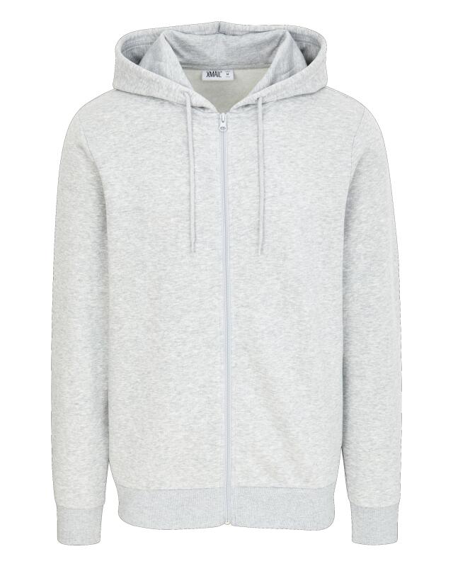 Veste sweat zippée basique homme, gris chiné (KiK Basic Sweatjacke (grau melange)) — KiK, produit allemand authentique au Maroc