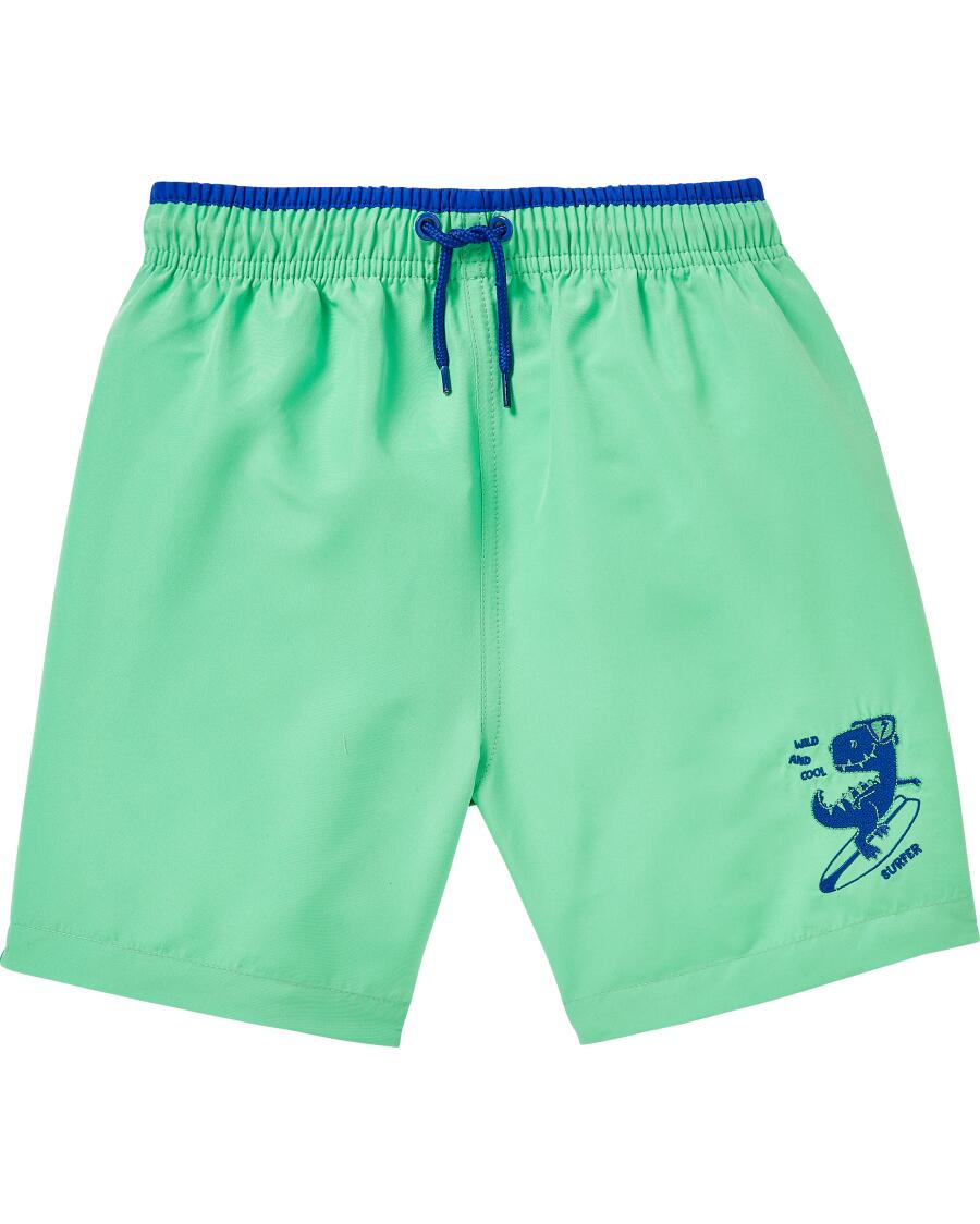 Zwemshort met borduursel neon groen