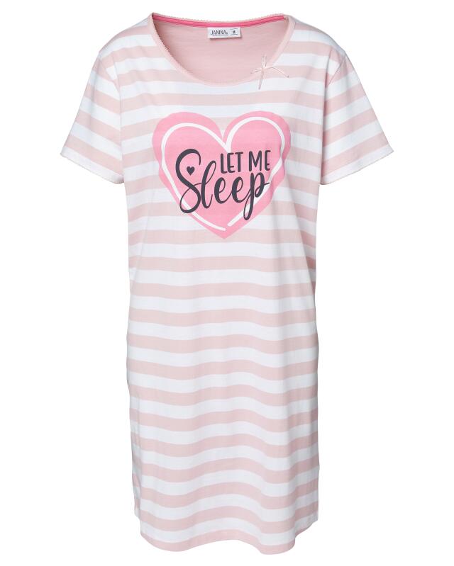 Nightshirt with lettering for women, pink/white (KiK Bigshirt mit Schriftzug (rosa/weiß)) — KiK, authentic German product in Morocco